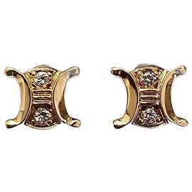 Céline Celine Diamond Stud Earrings in 18K Yellow Gold Other