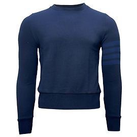 Thom Browne 4-Bar Sweater in Navy Blue Cotton Blue Navy blue