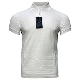 Saint Laurent-Saint Laurent Embroidered-Logo Polo Shirt in White Cotton-White