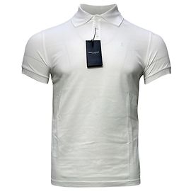 Polo de algodão branco com logo bordado Saint Laurent Branco