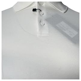 Saint Laurent- Saint Laurent Embroidered-Logo Polo Shirt in White Cotton-White