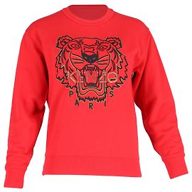 Pull en coton rouge avec graphique Tigre Kenzo Rouge