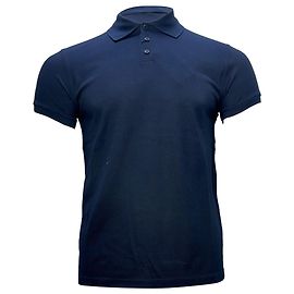 Polo aus navyblauer Baumwolle mit gesticktem Logo Saint Laurent Cassandre Blau Marineblau
