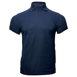 Polo de algodón azul marino con logo bordado Saint Laurent Cassandre Azul Azul marino