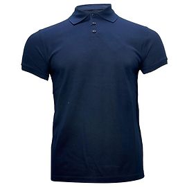 Polo de algodão azul marinho com logo bordado Saint Laurent Cassandre Azul Azul marinho