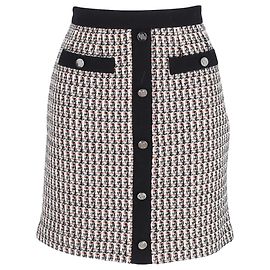Gonna mini in tweed metallico multicolore in cotone Maje Jivi Multicolore