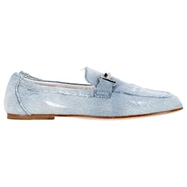 Tod's-Tod's Loafers in Blue Denim-Blue,Light blue