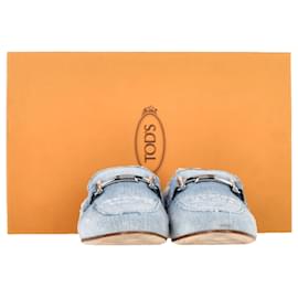 Tod's-Tod's Loafers in Blue Denim-Blue,Light blue