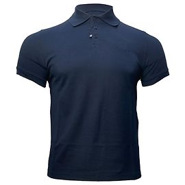 Polo de algodão azul marinho com logo bordado Saint Laurent Cassandre Azul Azul marinho
