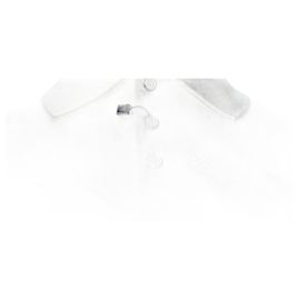 Polo de algodón blanco con logo bordado de Saint Laurent Blanco