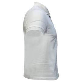 Saint Laurent-Saint Laurent Embroidered-Logo Polo Shirt in White Cotton-White