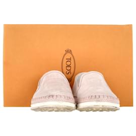 Tod's-Tod's Slip-On Sneakers in Pastel Pink Suede-Other