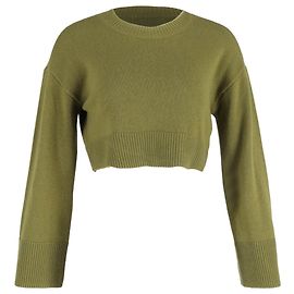Grüner Woll-Cropped-Pullover Paloma von Reformation Grün