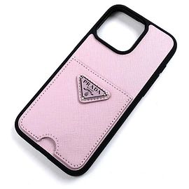 Capa de couro Saffiano para iPhone 15 Pro Max da Prada Rosa