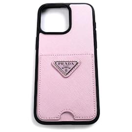 Prada-Prada Saffiano Leather iPhone 15 Pro Max Case-Pink
