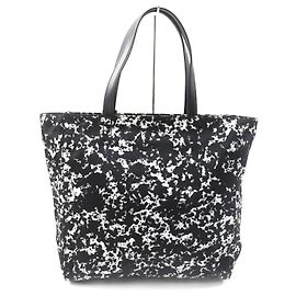BALLY WOLFSON Leather Tote Bag Black White Black