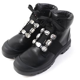 Roger Vivier Walkyviv Lace Up Booties Black Black