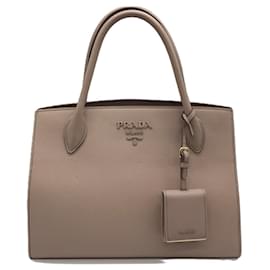 Prada-Prada Saffiano Leather Monochrome Handbag 1BA156-Beige