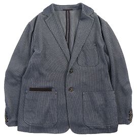 Berluti Cotton Leather Jacket Navy Size 56 Navy blue