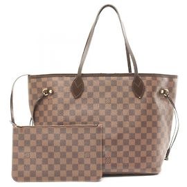 Bolsa tote Neverfull MM Damier Louis Vuitton N40599 Marrom