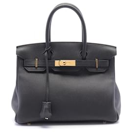 Hermès-Sac à main Hermès Birkin 30 Togo Noir-Noir