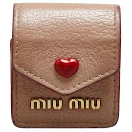 Miu Miu-Miu Miu Madras Love Leather Earphone Case-Pink