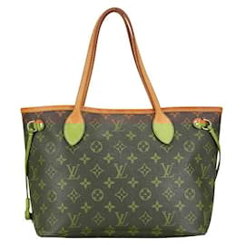 Louis Vuitton-Louis Vuitton Neverfull PM Tote Bag Brown PVC Leather-Brown