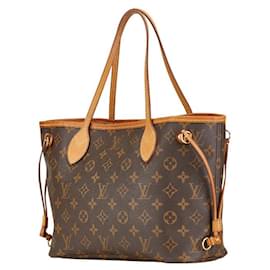 Louis Vuitton-Louis Vuitton Neverfull PM Tote Bag Brown PVC Leather-Brown