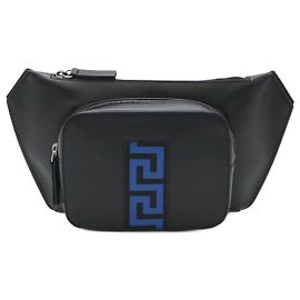 Versace Greca Leather Waist Bag Black Blue Black