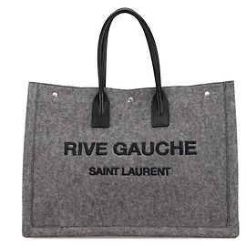 Yves Saint Laurent Borsa tote Saint Laurent Rive Gauche in lana e pelle Grigio