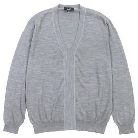 Alfred Dunhill Dunhill V-Ausschnitt Strickpullover aus Kaschmir, Wolle und Seide M Braun