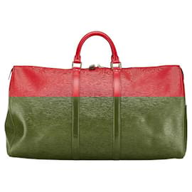 Louis Vuitton-Louis Vuitton Epi Keepall 55 Boston Bag M42957-Red