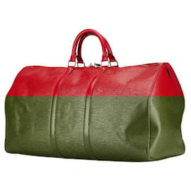 Louis Vuitton-Louis Vuitton Epi Keepall 55 Boston Bag M42957-Red