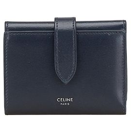 Céline Celine Mittelgurt Leder Geldbörse Blau