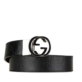 Gucci-Cinto Interlocking G Guccissima da Gucci-Preto