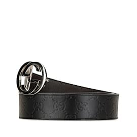 Gucci-Cinto Interlocking G Guccissima da Gucci-Preto