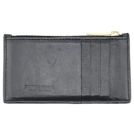 Bottega Veneta-Bottega Veneta Intrecciato Coin Case in Black-Black
