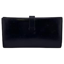 Hermès-Hermes Bearn Dupri Long Wallet in Black-Black