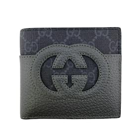 Gucci-Gucci GG Supreme Bi-fold Coin Wallet-Brown,Black