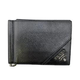 Prada-Prada 2MN001 Black Leather Money Clip-Black