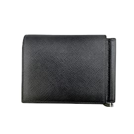 Prada-Prada 2MN001 Black Leather Money Clip-Black