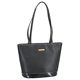 Autre Marque-Burberrys Tote Bag Leather Black Auth ep6558-Black