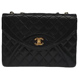 Chanel-CHANEL Matelasse Chain Hand Bag Lamb Skin Black Gold CC Auth yk15914A-Black,Golden