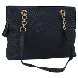 BALLY Borsa a Spalla in Pelle Trapuntata con Catena Navy Auth ti2299 Blu navy