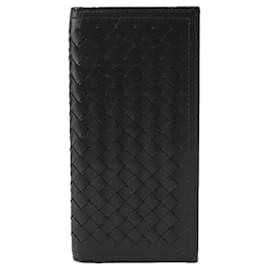Autre Marque-BOTTEGA VENETA INTRECCIATO Long Wallet Leather Black Auth 99380-Black