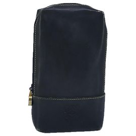 Bolso de cuero LOEWE azul marino Auth 99519 Azul marino