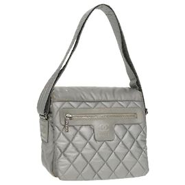 CHANEL Cococoon Shoulder Bag Silver CC Auth bs19808 Silvery