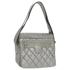 Chanel-CHANEL Cococoon Shoulder Bag Silver CC Auth bs19808-Silvery