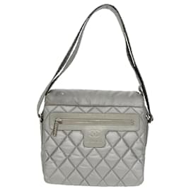 Chanel-CHANEL Cococoon Shoulder Bag Silver CC Auth bs19808-Silvery