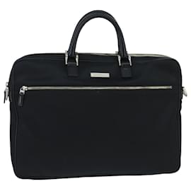 Burberry-BURBERRY Business Bag Nylon Black Silver Auth ti2345-Black,Silvery